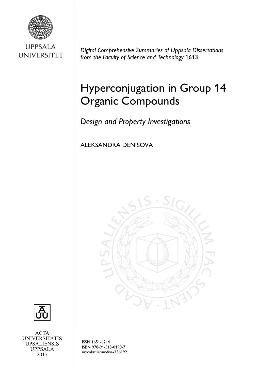 Hyperconjugation in Group 14 Organic Compounds