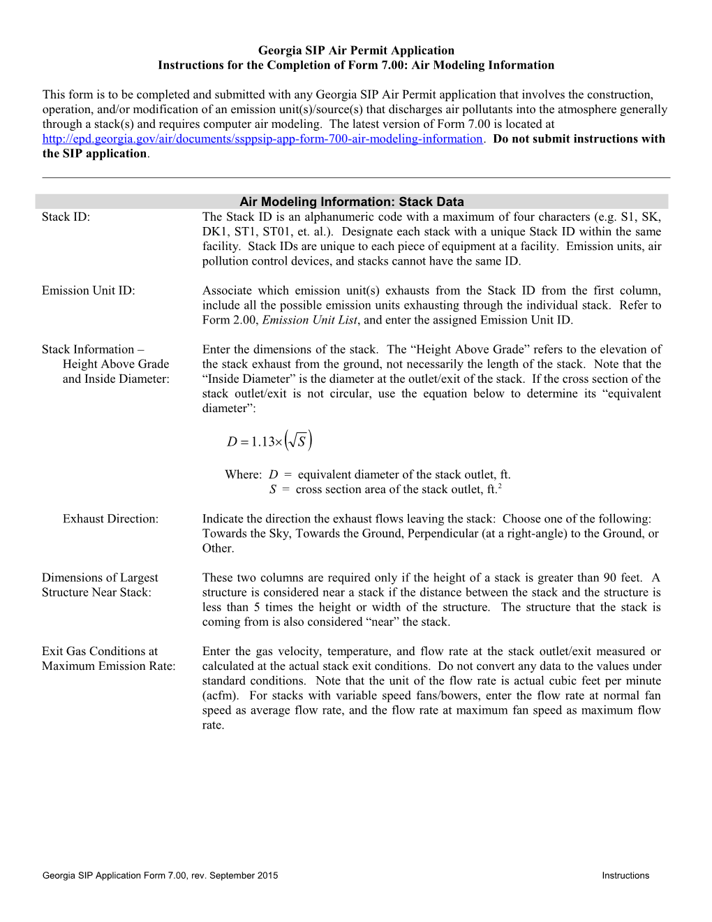 Georgia SIP Air Permit Application