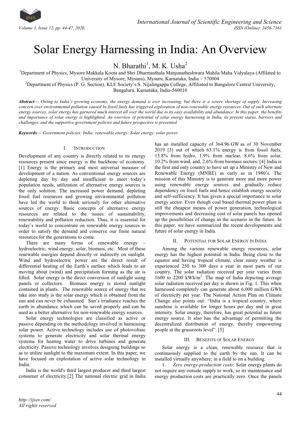 Solar Energy Harnessing in India: an Overview