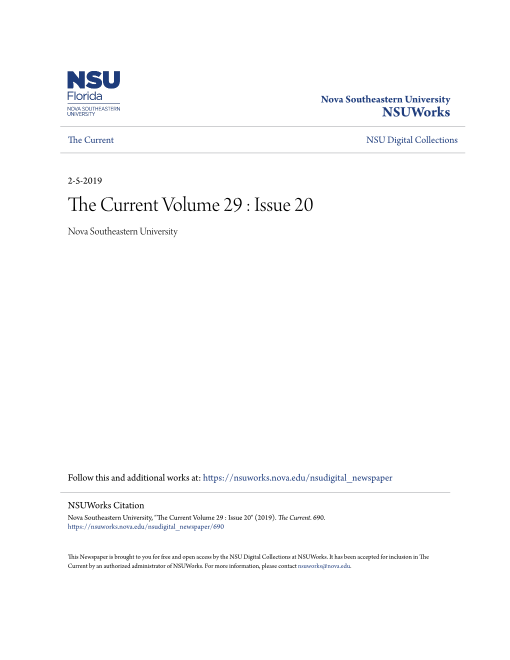 The Current Volume 29 : Issue 20