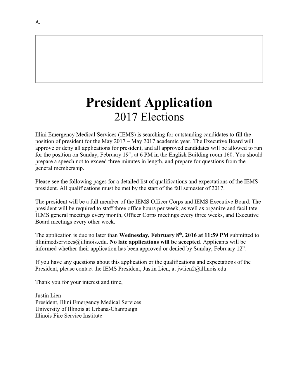 President Application