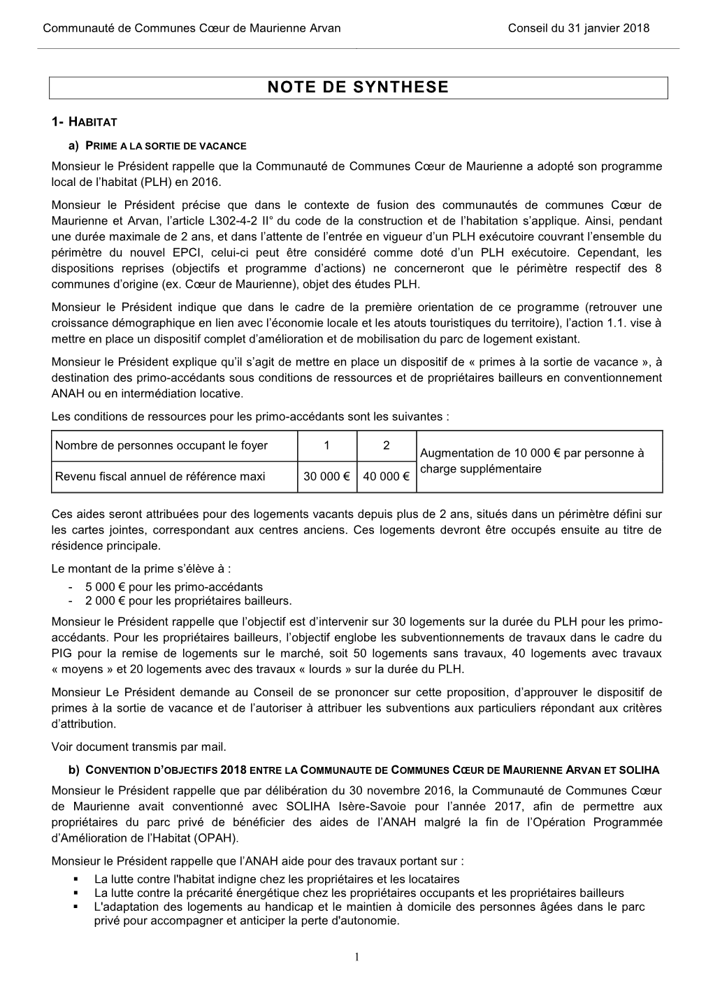 Note De Synthese