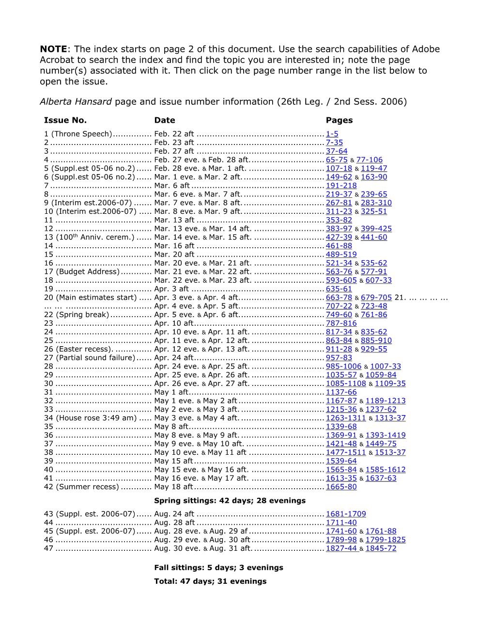 NOTE: the Index Starts on Page 2 of This Document. Use the Search Capabilities of Adobe Acrobat to Search the Index and Find Th