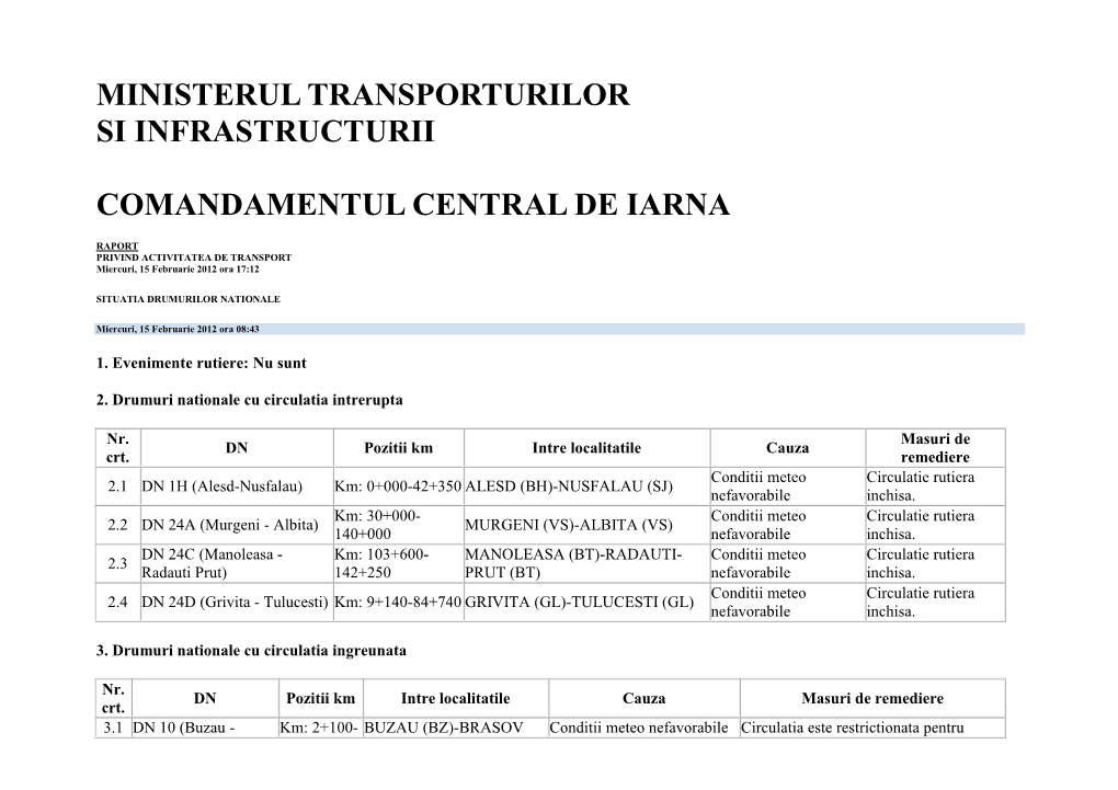 Ministerul Transporturilor Si Infrastructurii