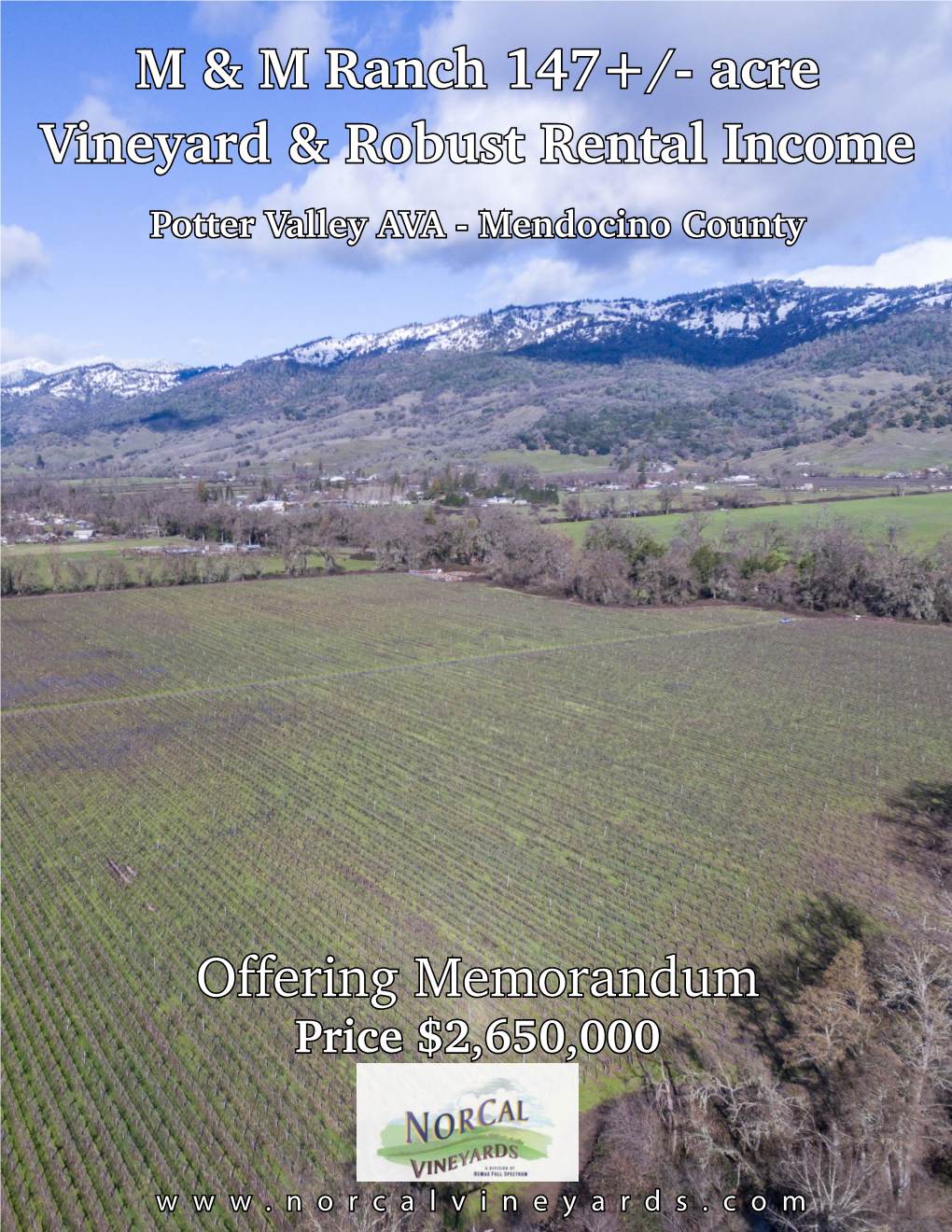 M & M Ranch 147+/- Acre Vineyard & Robust Rental Income