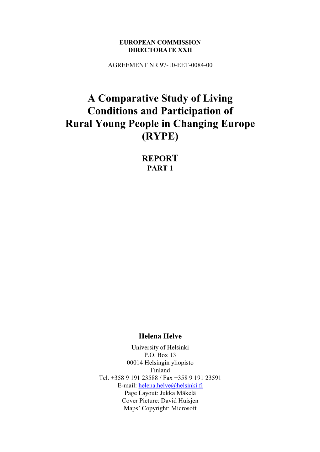 7. Living Conditions in Rural Areas
