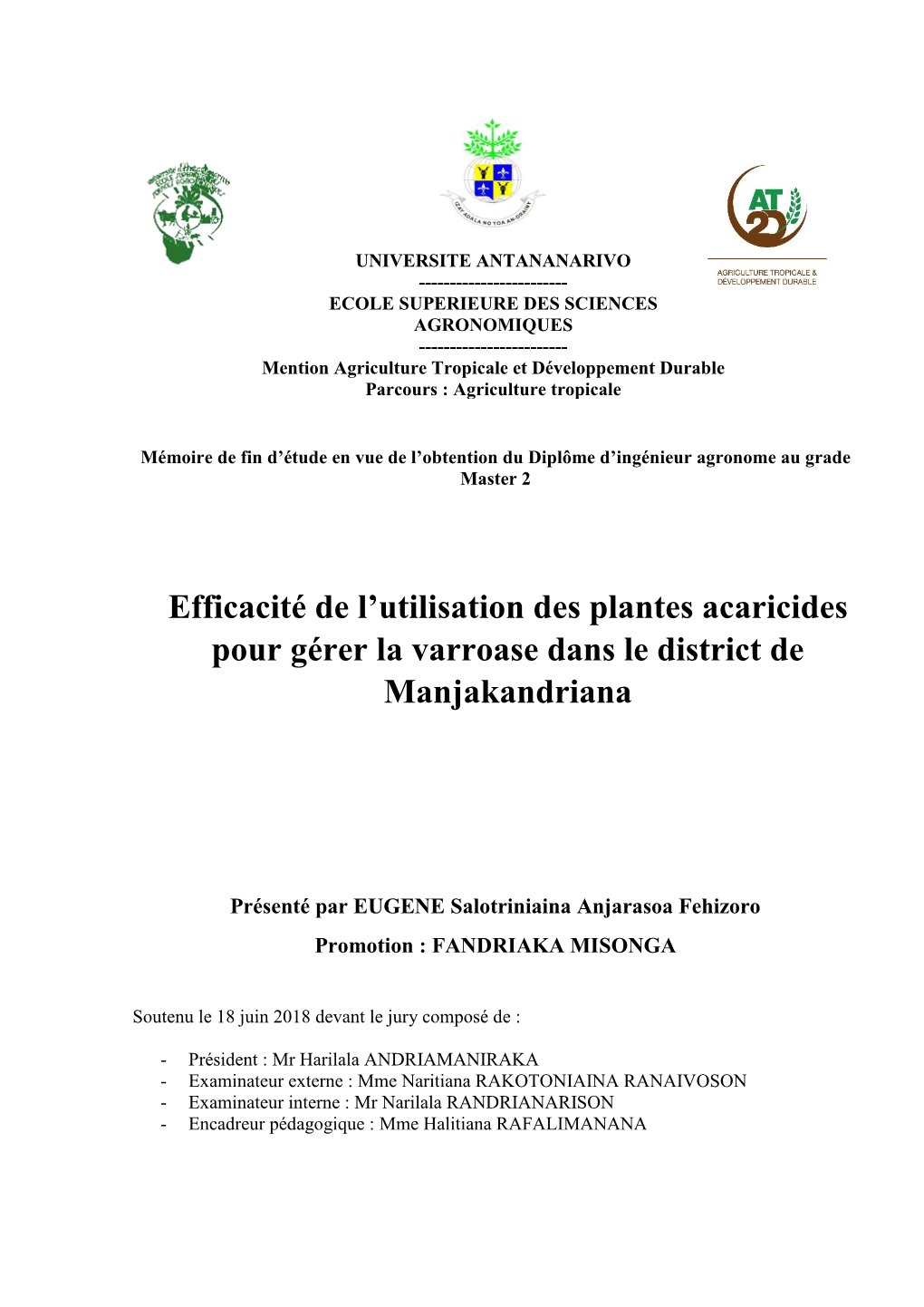 Efficacité De L'utilisation Des Plantes Acaricides Pour Gérer La Varroase