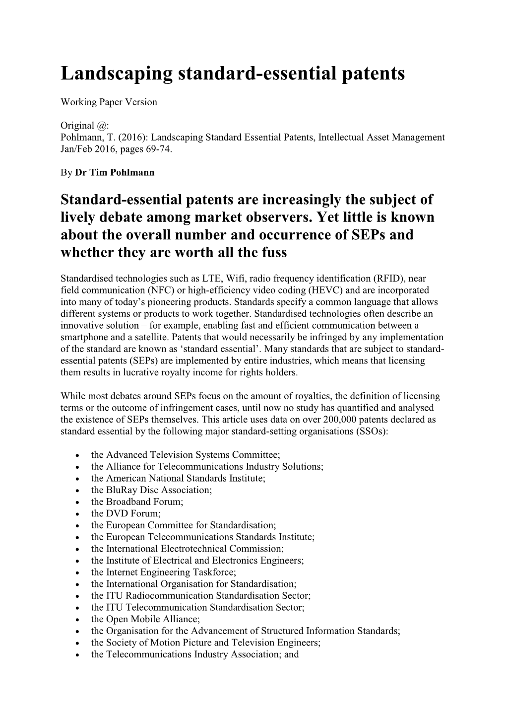 Landscaping Standard-Essential Patents