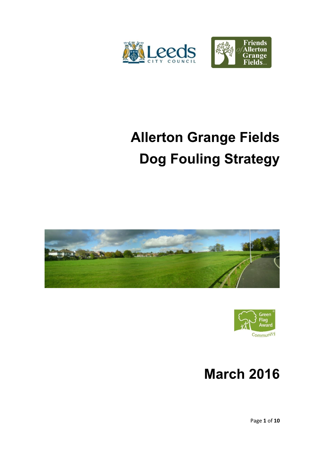 Allerton Grange Fields Dog Fouling Strategy March 2016