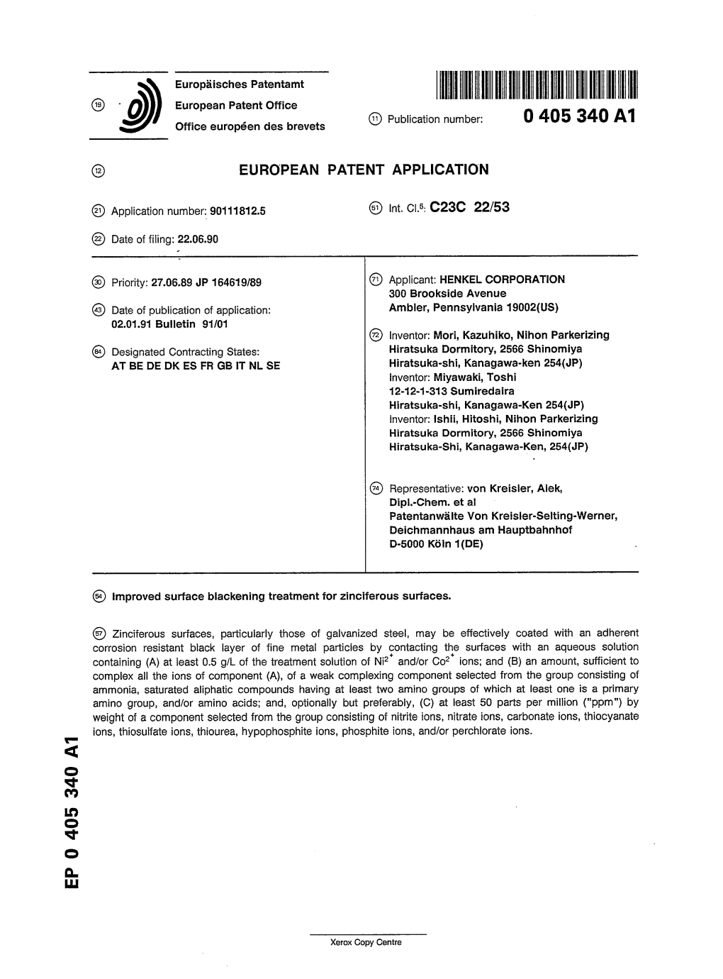 Improved Surface Blackening Treatment for Zinciferous Surfaces