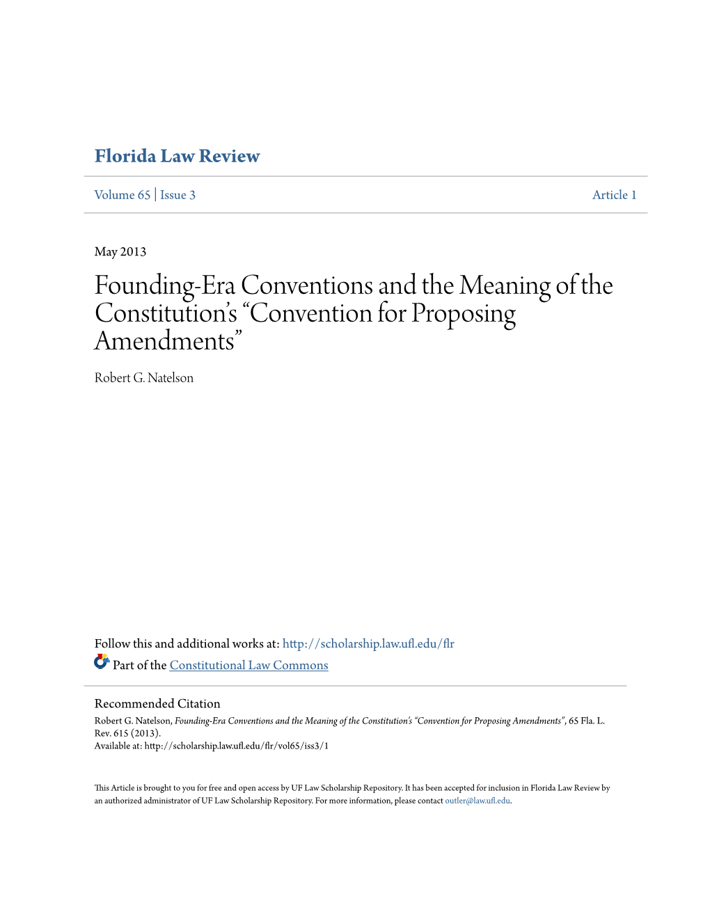 Founding-Era Conventions and the Meaning of the Constitution's