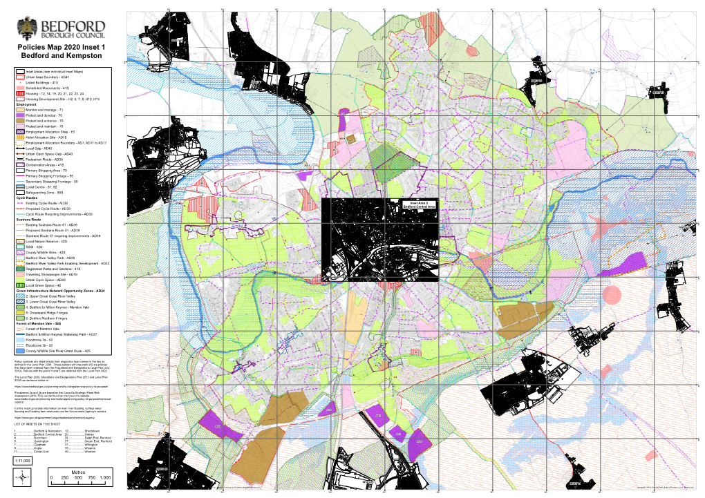 Policies Map 2020 Inset 1 Bedford and Kempston