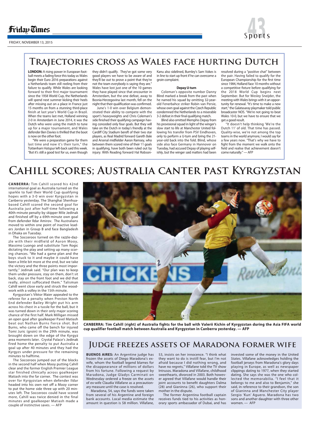 Cahill Scores; Australia Canter Past Kyrgyzstan