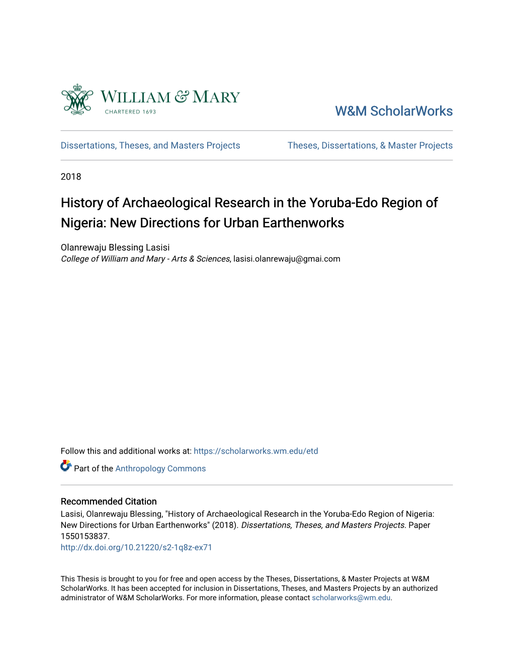 History of Archaeological Research in the Yoruba-Edo Region of Nigeria: New Directions for Urban Earthenworks