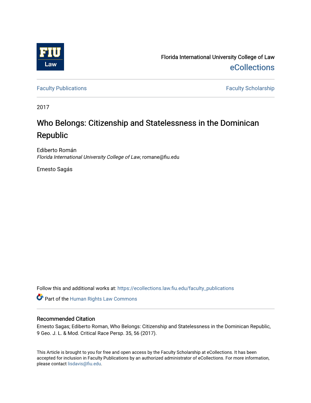 Citizenship and Statelessness in the Dominican Republic