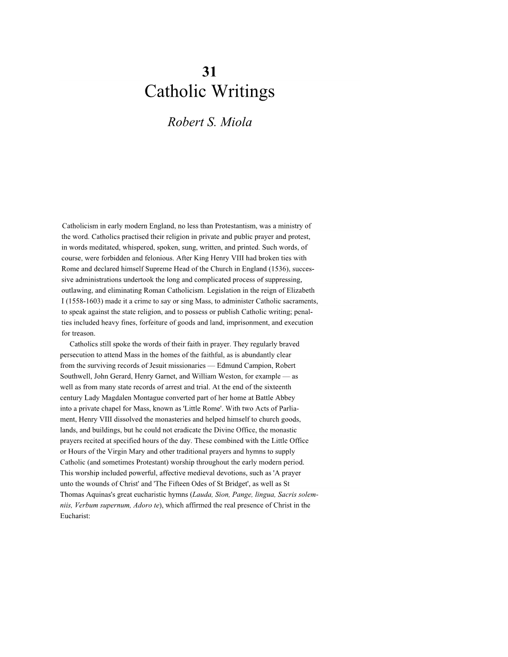 Catholic Writings