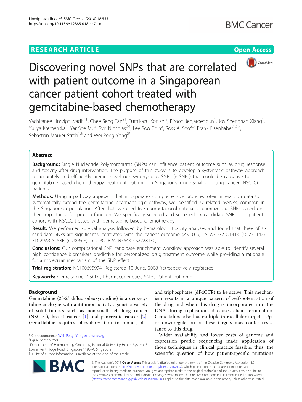 Discovering Novel Snps That Are Correlated with Patient Outcome in A