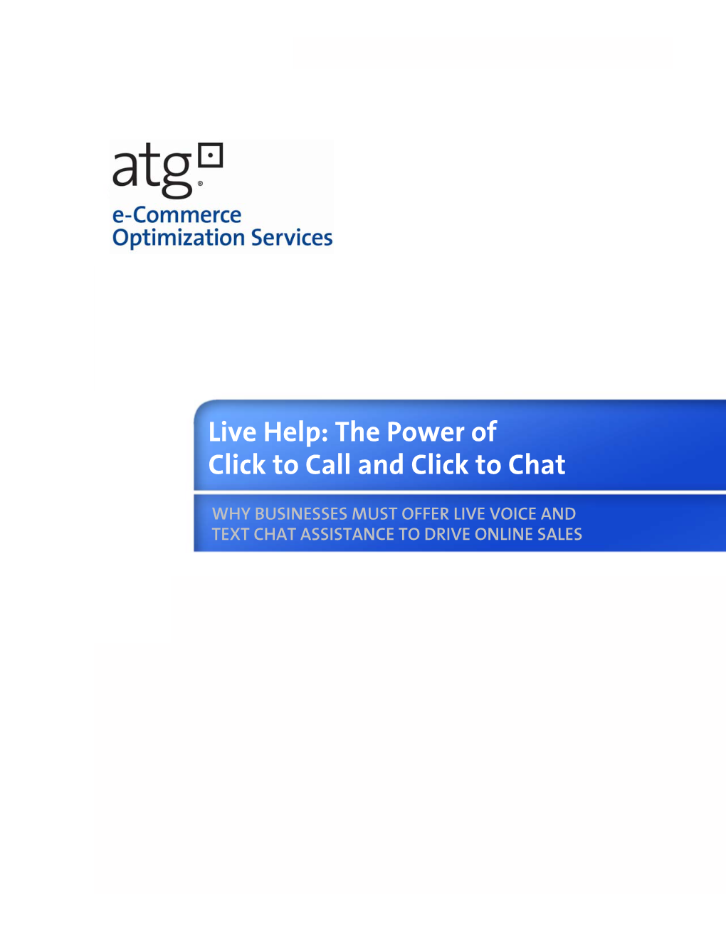 The Power of Click to Call and Click to Chat | an ATG Whitepaper
