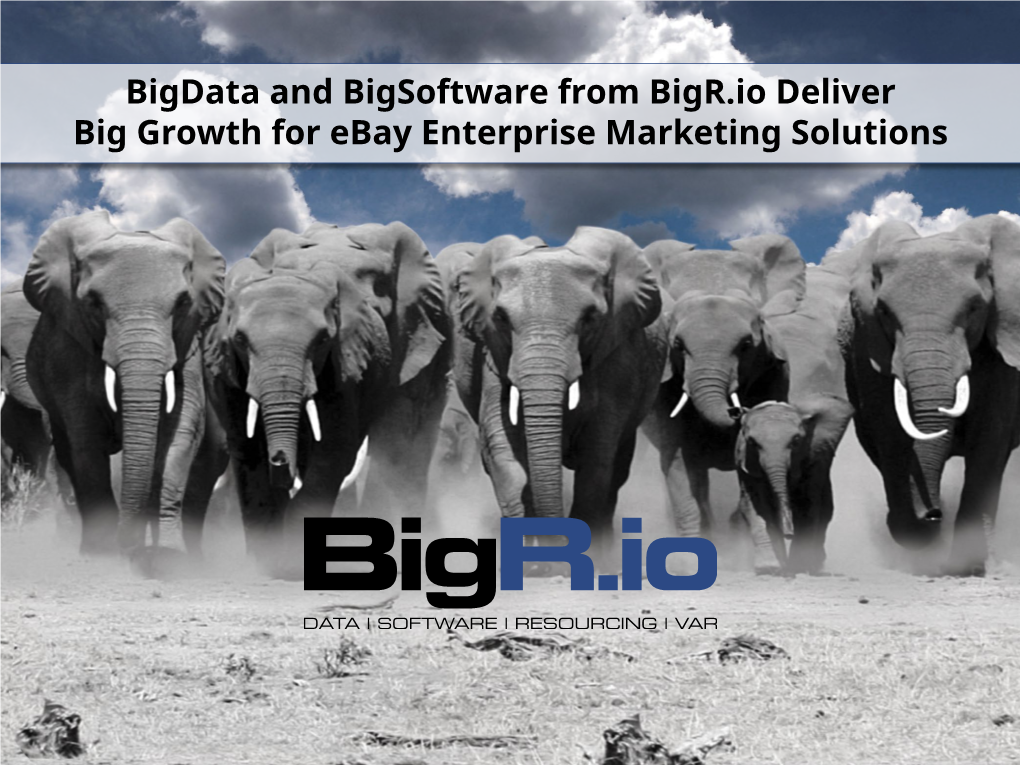 Bigdata and Bigsoftware from Bigr.Io Deliver Big Growth for Ebay Enterprise Marketing Solutions Table of Contents Introduction 3 the Situation 4