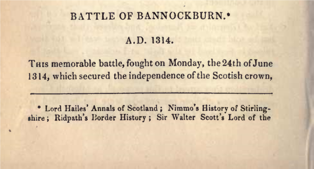 Battle of Bannockburn.'