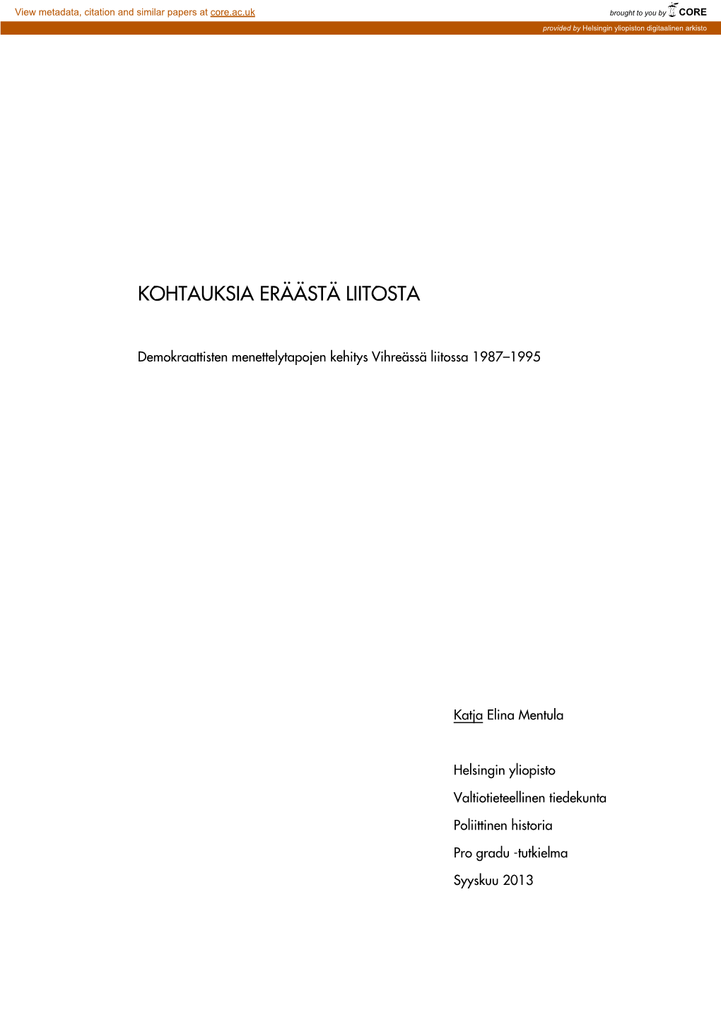 Kohtauksia Eräästä Liitosta