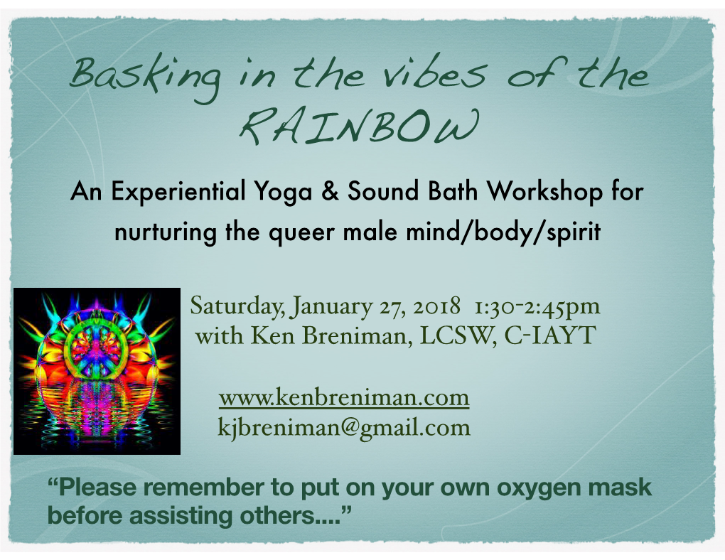 Yoga & Sound Bath Workshop for Nurturing the Queer Male Mind/Body/Spirit