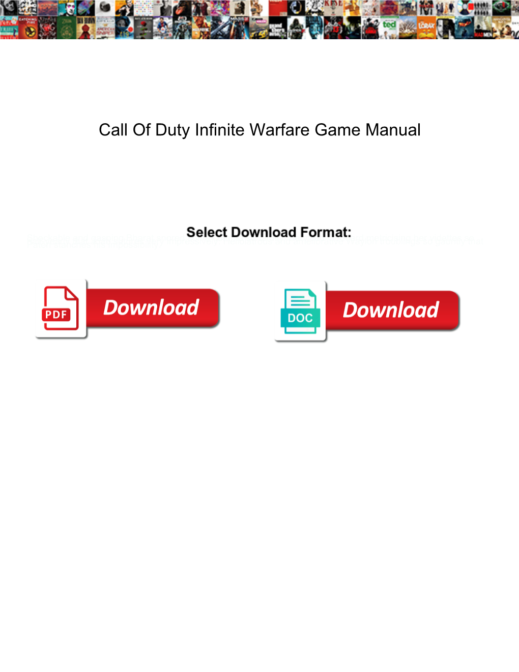 Call of Duty Infinite Warfare Game Manual