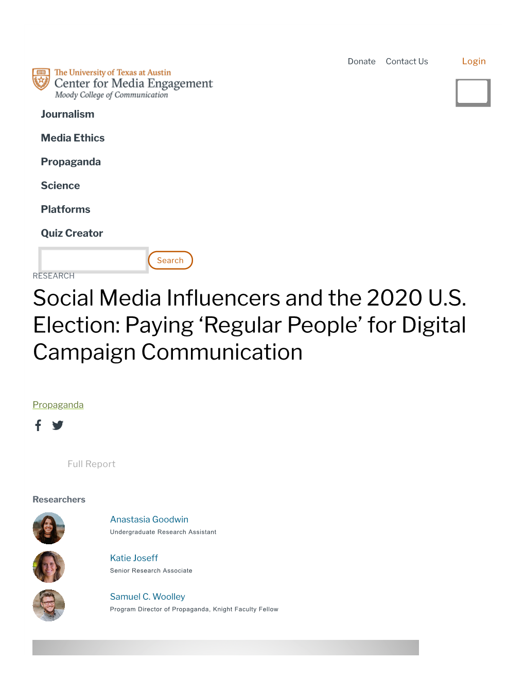 Social Media in Uencers and the 2020 U.S. Election: Paying 'Regular People' for Digital Campaign Communication