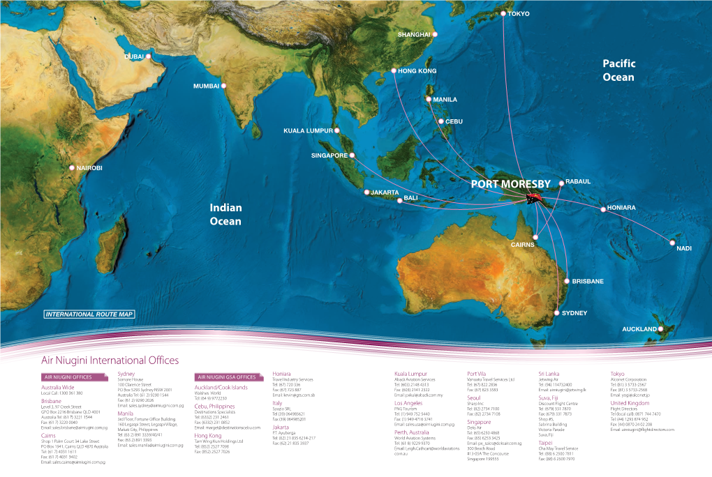 Indian Ocean Air Niugini International Offices Pacific Ocean PORT