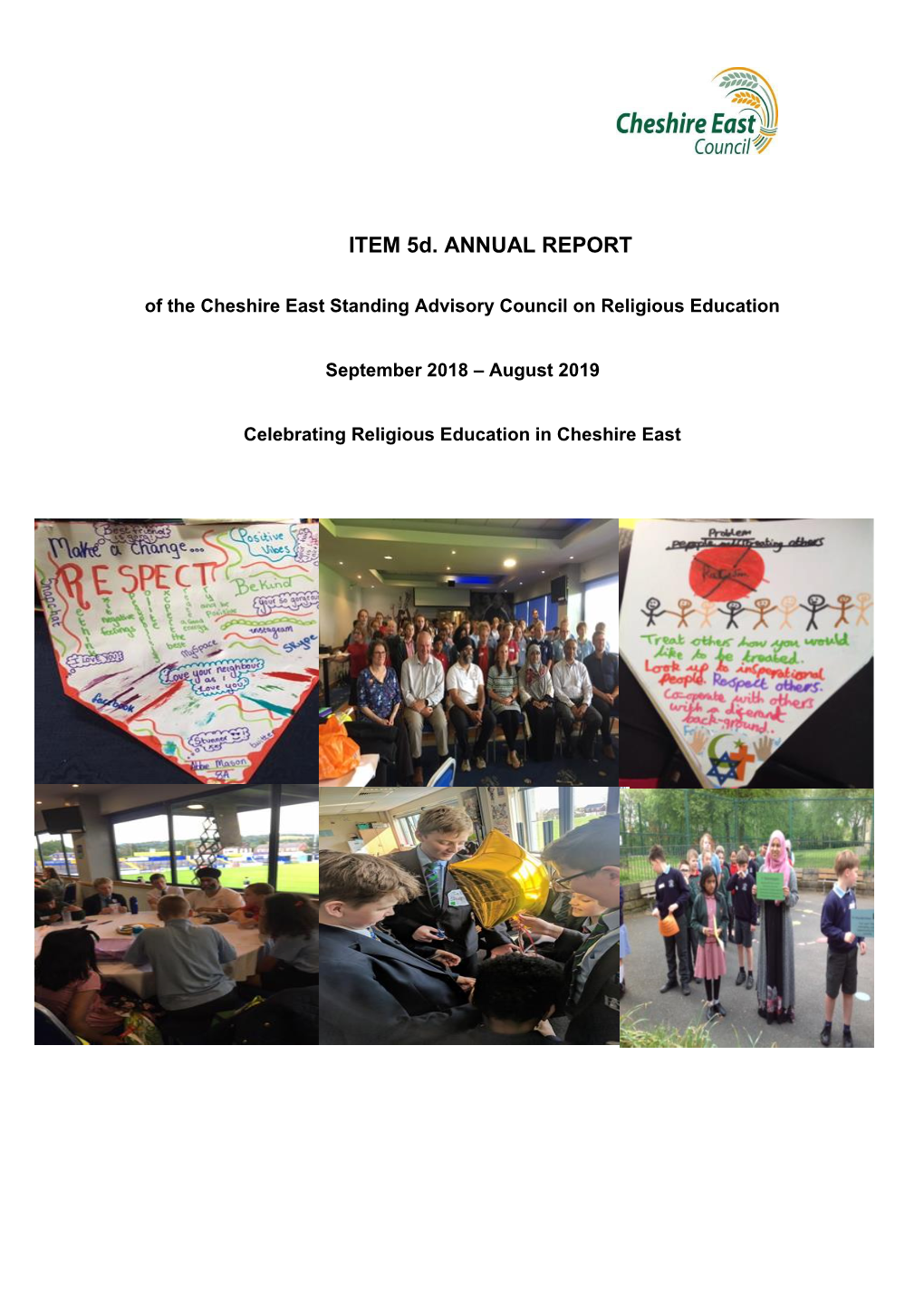 ITEM 5D. ANNUAL REPORT of the Cheshire East Standing Advisory Council on Religious Education
