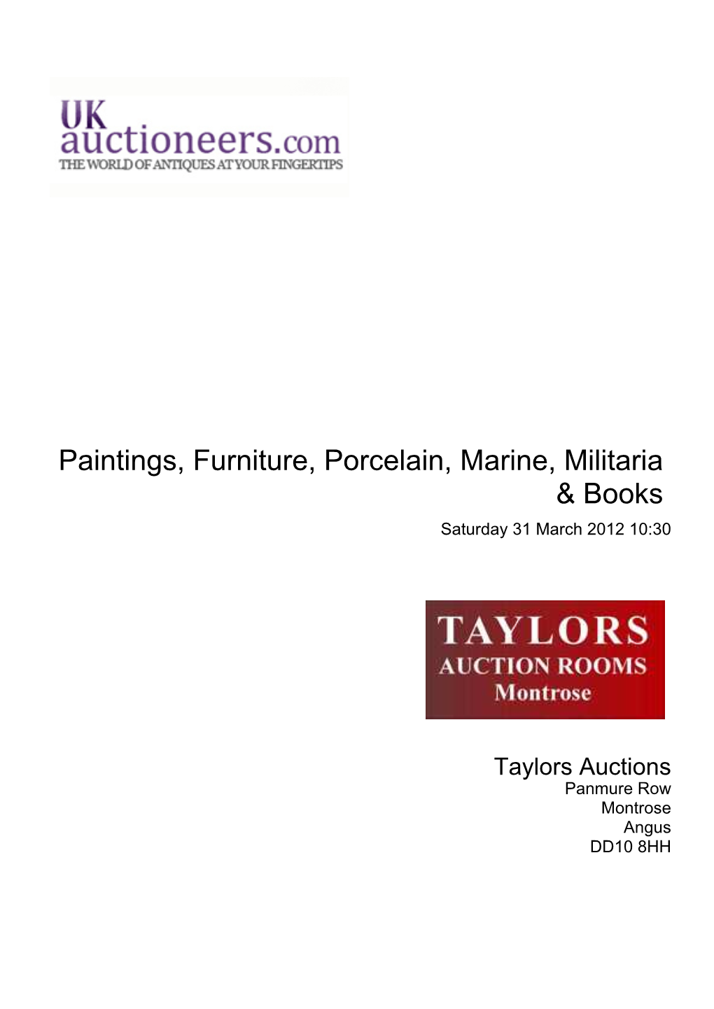 Paintings, Furniture, Porcelain, Marine, Militaria & Books