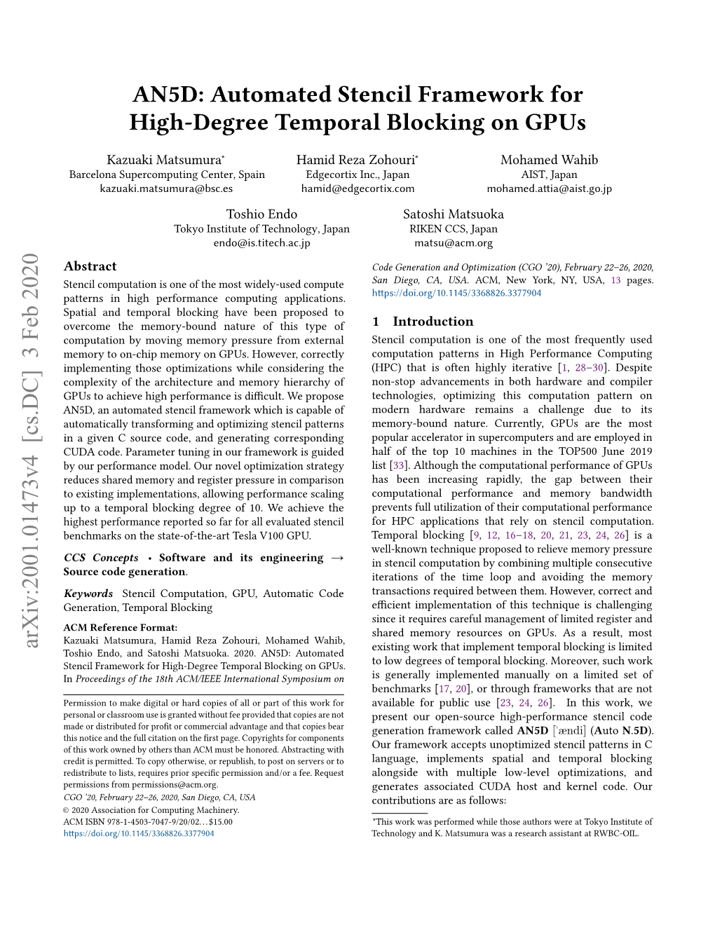 Automated Stencil Framework for High-Degree Temporal Blocking on Gpus