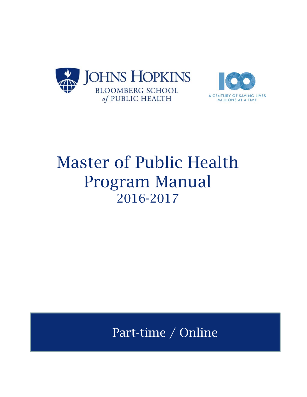Master of Public Health Program Manual 2016-2017