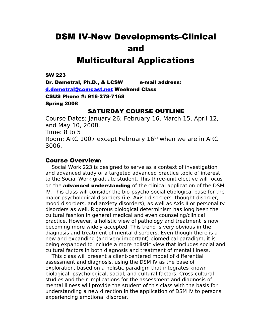 DSM IV-New Developments-Clinical and Multicultural Applications s1