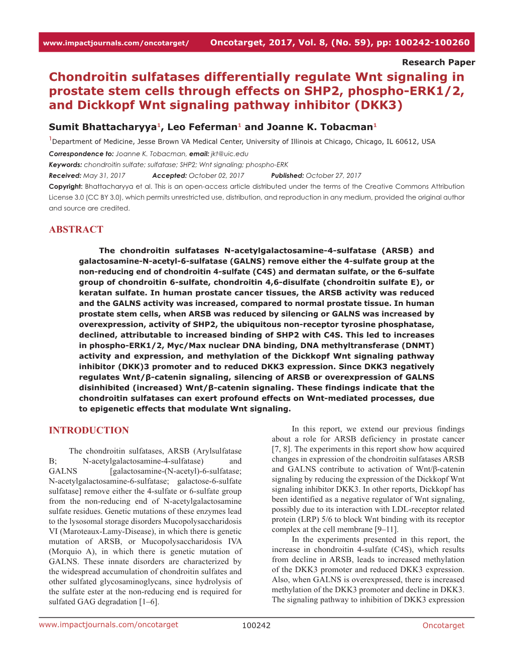 Chondroitin Sulfatases Differentially Regulate Wnt Signaling in Prostate