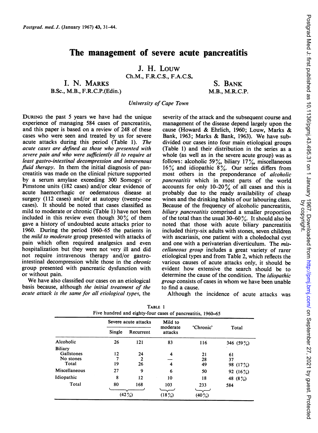 The Management of Severe Acute Pancreatitis J