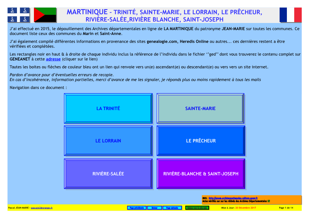 Martinique – Trinité, Sainte-Marie, Le Lorrain, Le Prêcheur