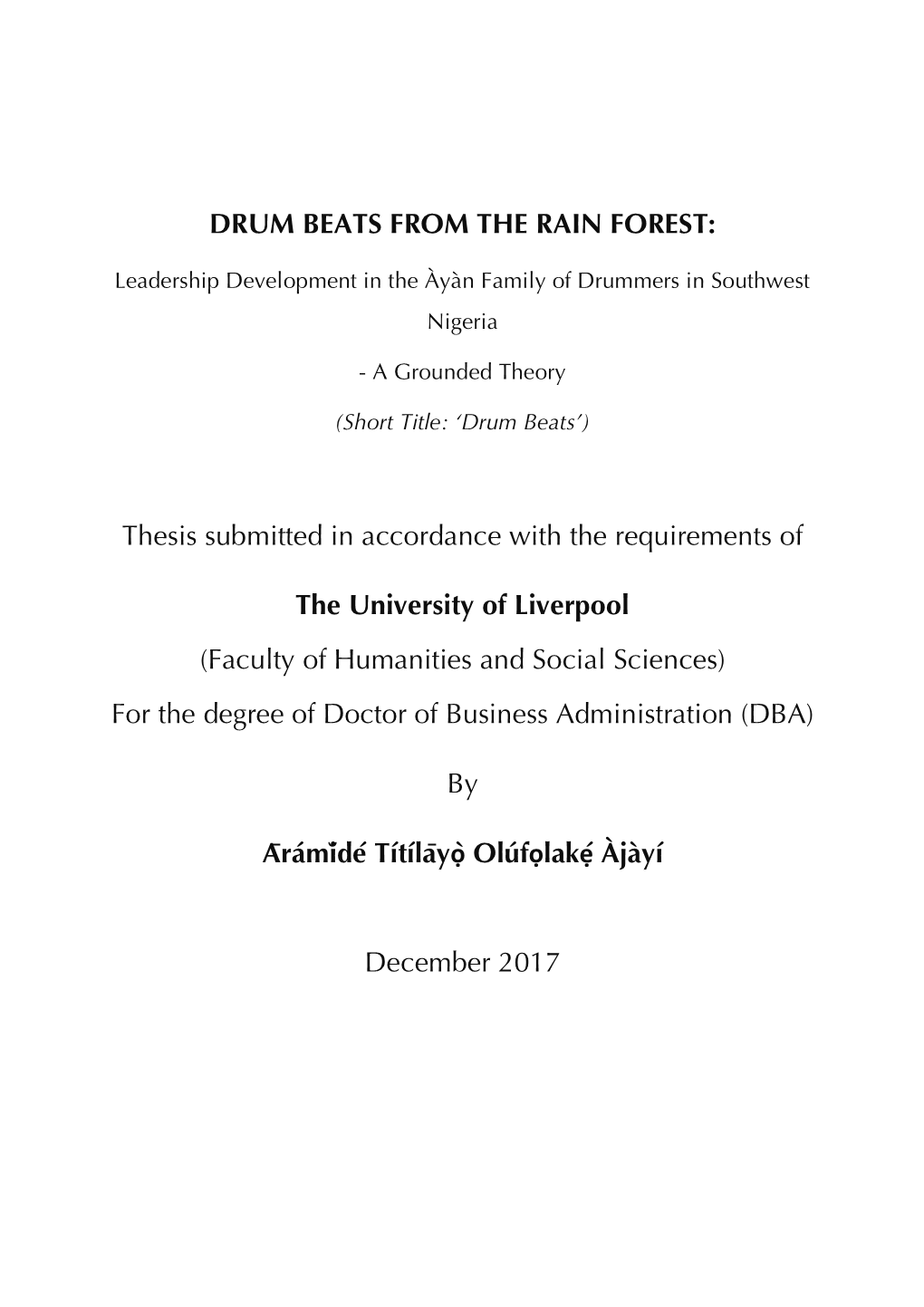 Drum Beats from the Rain Forest