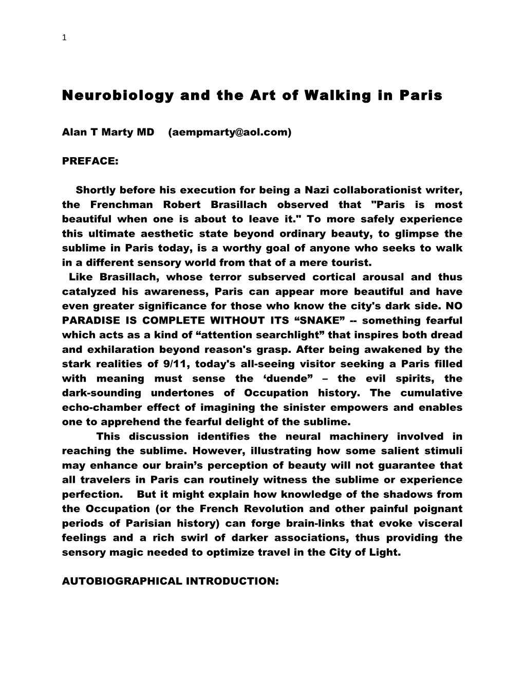 TEXT Applying Neurobiology to Flanerie