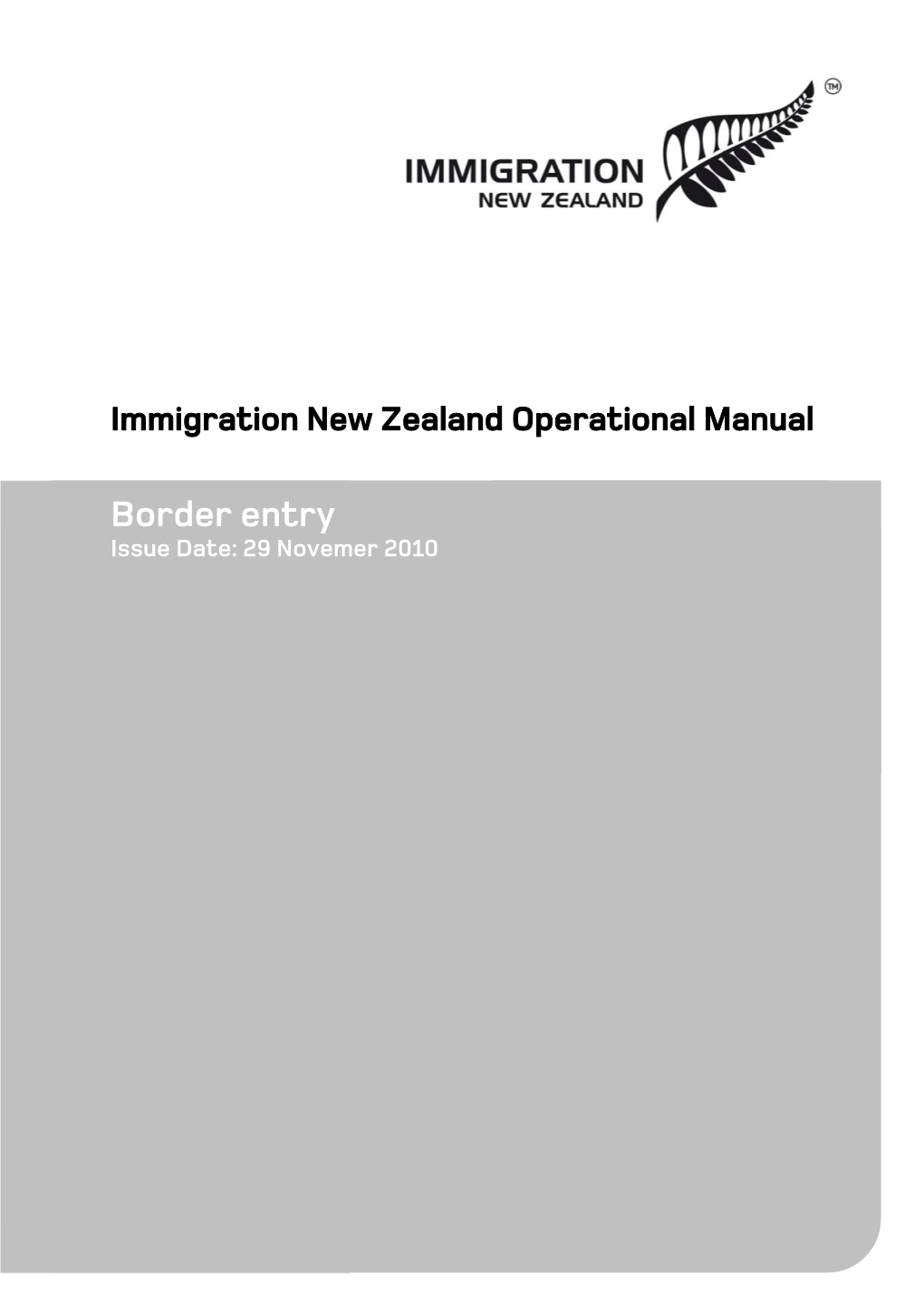 Immigration New Zealand Operational Manual