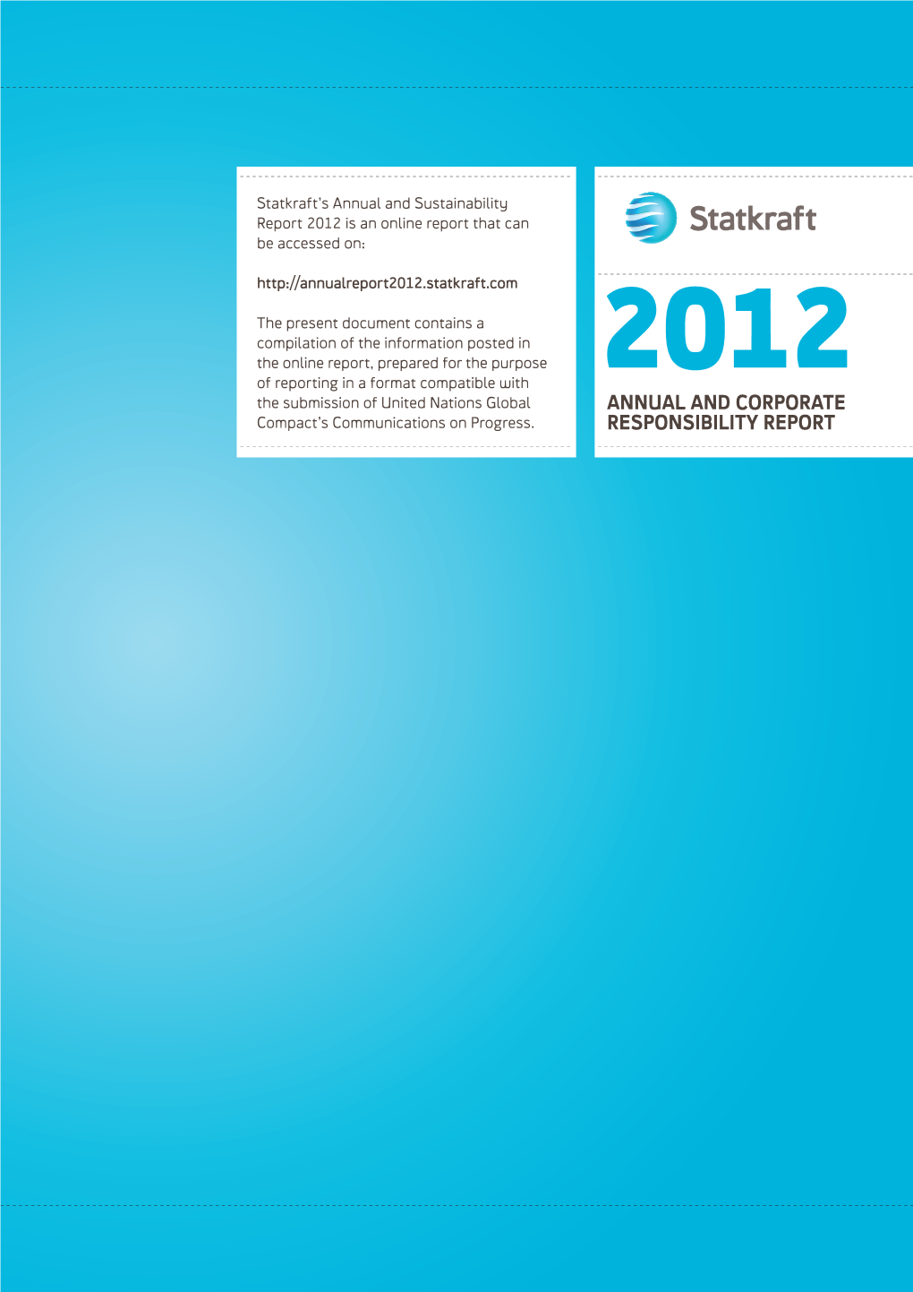 Statkraft Sustainability Report 2012 UK V1.Indd