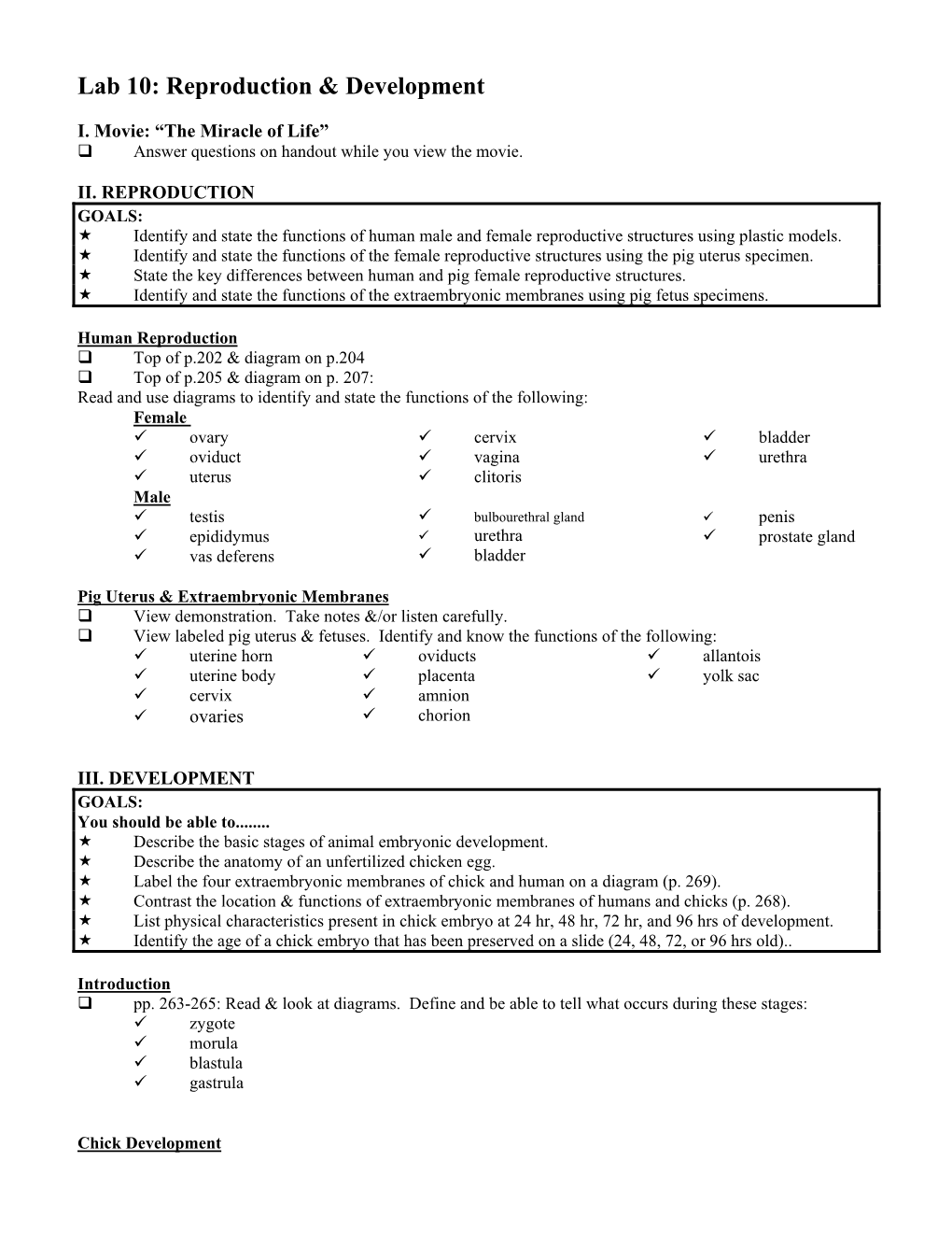 Lab 10: Reproduction & Development