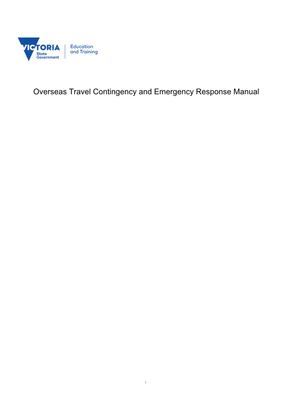 Sample Overseas Travel Contingency and Emergency Response Manual