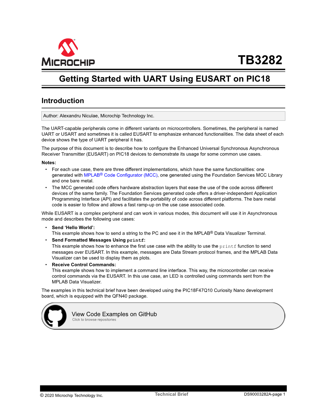 Getting Started with UART Using EUSART on PIC18