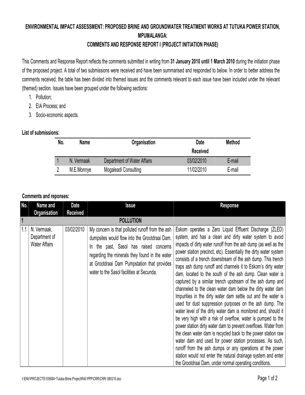 Environmental Impact Assessment