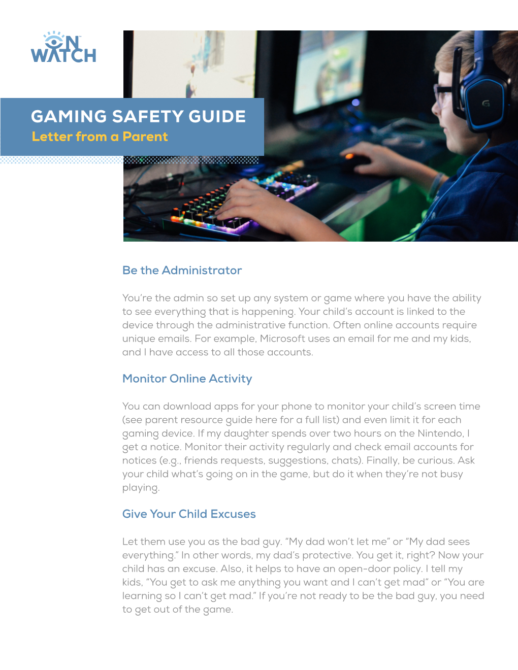 Onwatch's Gaming Safety Guide
