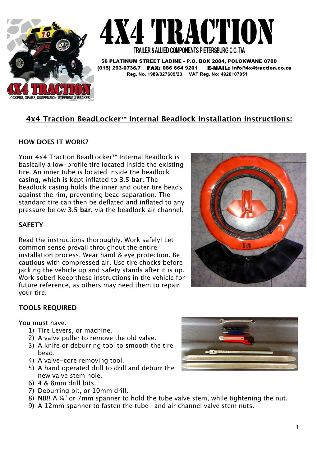 4X4 Traction Beadlocker™ Internal Beadlock Installation Instructions