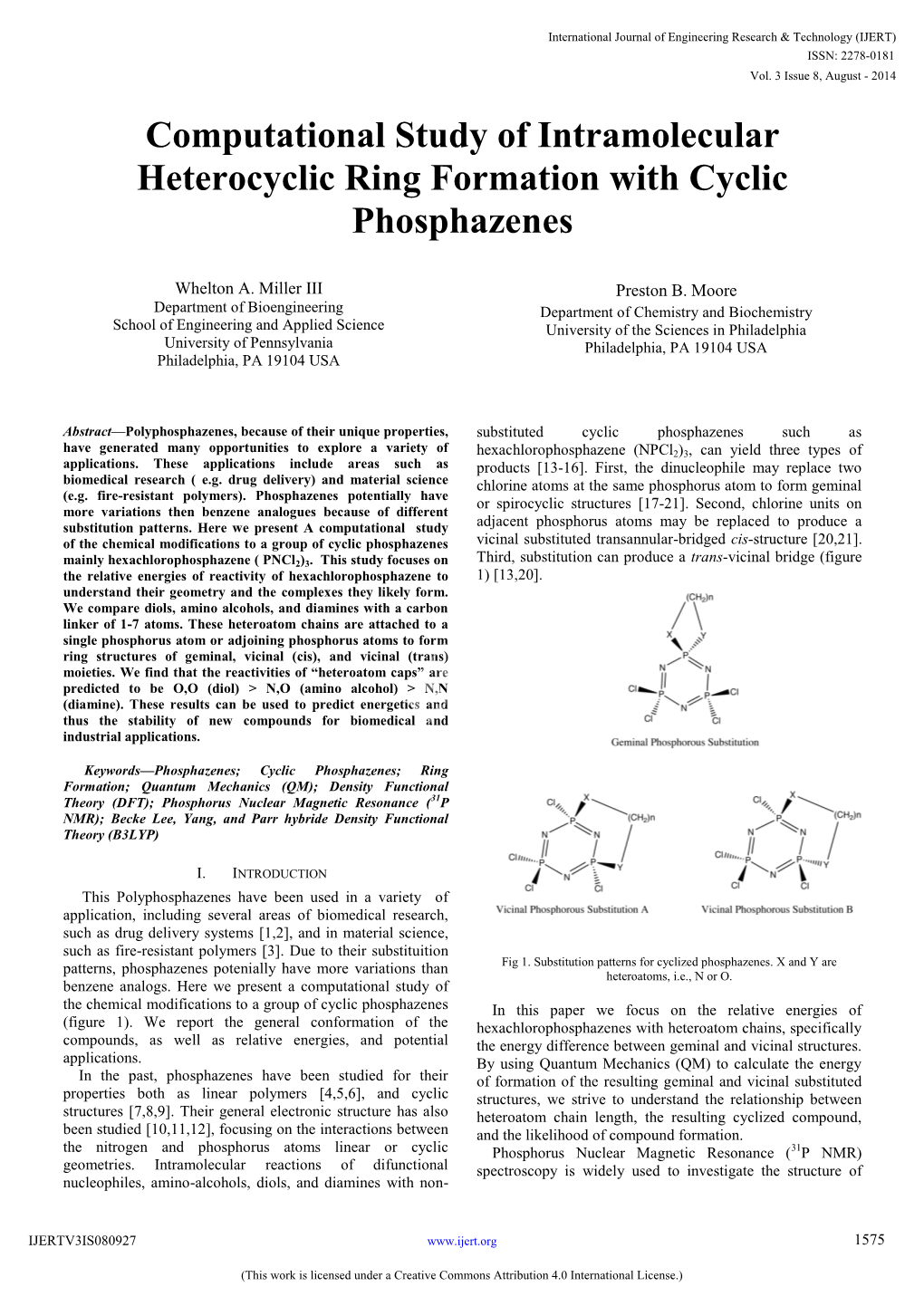 Computational Study of Intramolecular Heterocyclic Ring Formation with Cyclic Phosphazenes