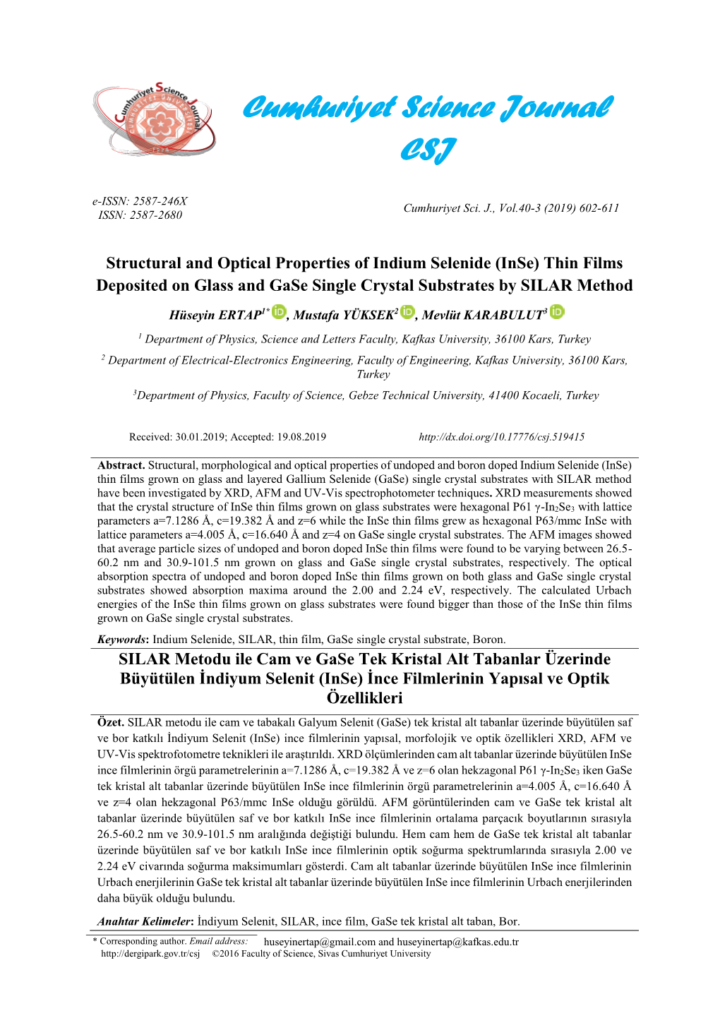 Cumhuriyet Science Journal