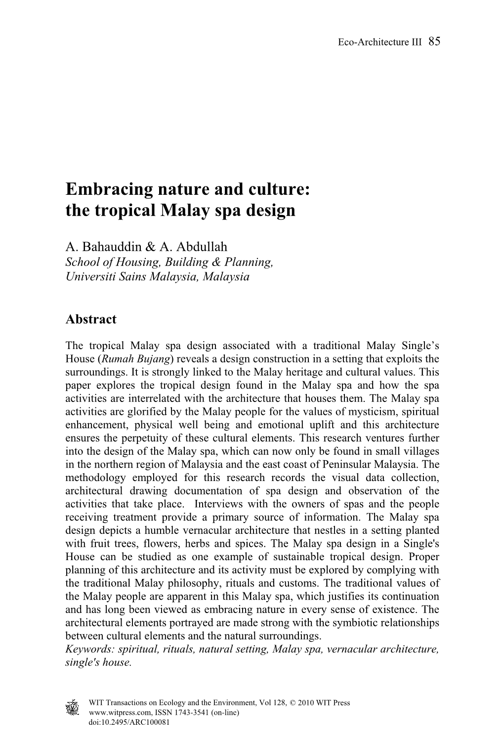 The Tropical Malay Spa Design